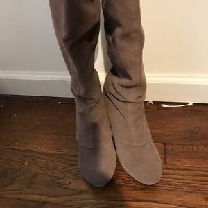 Brown suede boots